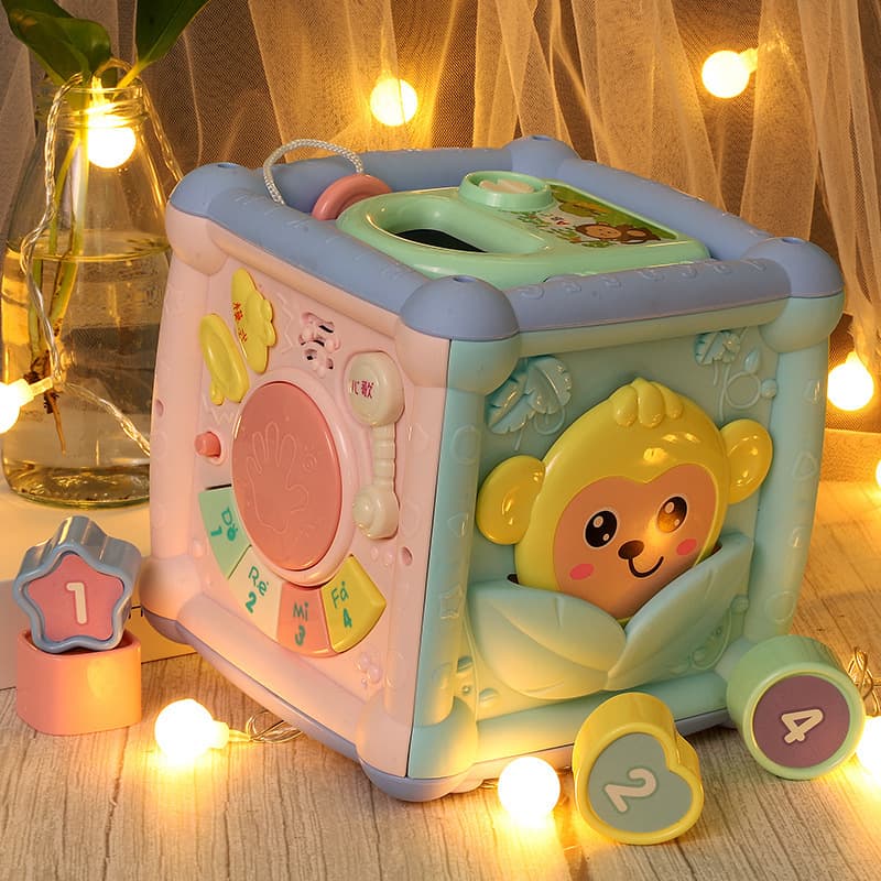 Cube d'Activité Musicale Bébé – Tambour et Blocs Géométriques 4