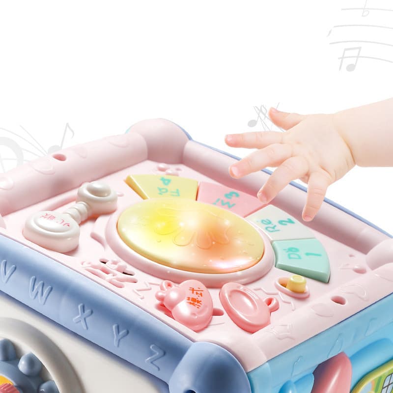 Cube d'Activité Musicale Bébé – Tambour et Blocs Géométriques 2