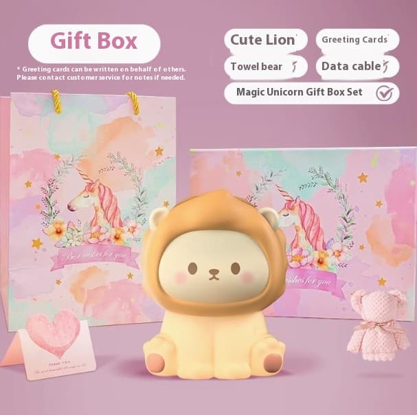 Cute Lion Night Light Rechargeable – Veilleuse Silicone Dimmable 3 Niveaux 7
