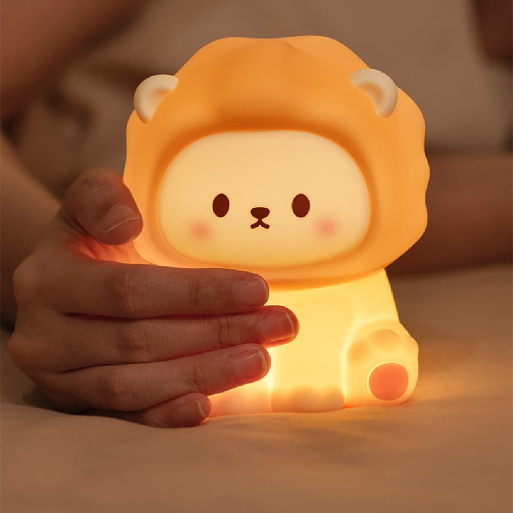 Cute Lion Night Light Rechargeable – Veilleuse Silicone Dimmable 3 Niveaux 2
