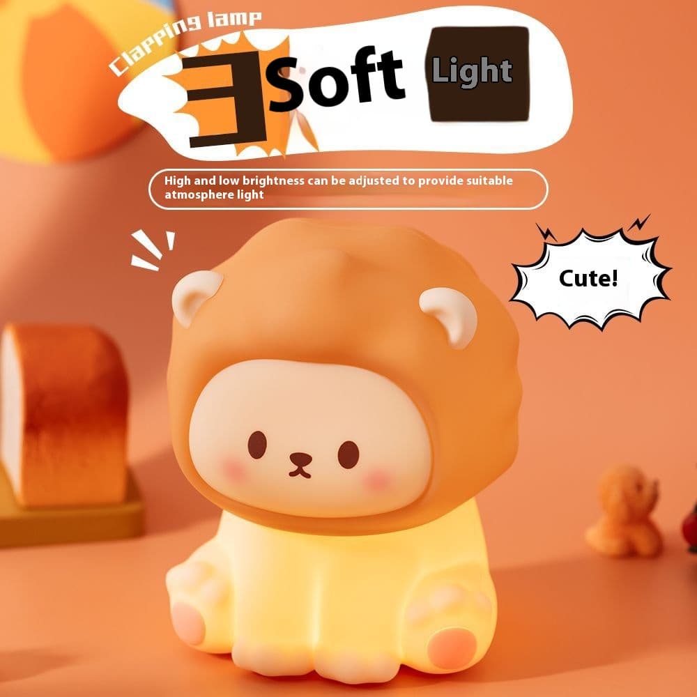 Cute Lion Night Light Rechargeable – Veilleuse Silicone Dimmable 3 Niveaux 3