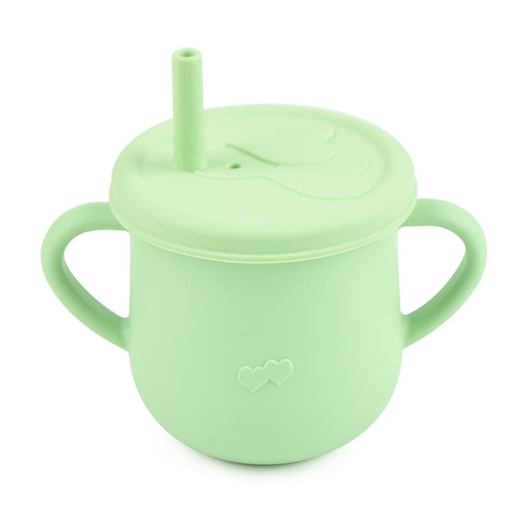 Tasse d'apprentissage en silicone avec paille 3