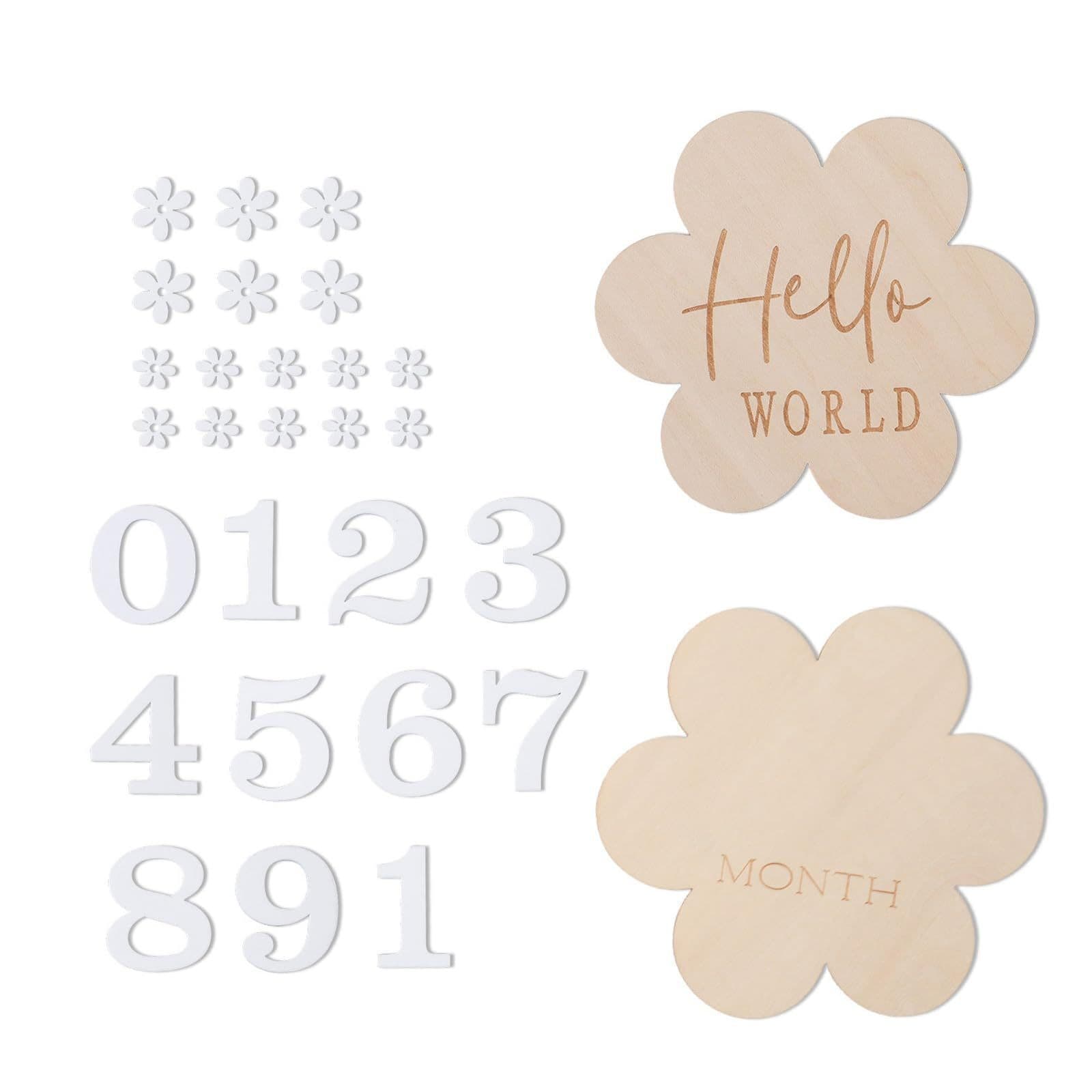 Cartes Jalons Bébé en Bois Fleur 4