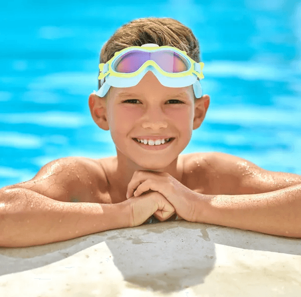 Lunettes de Natation Enfant avec Bouchons d'Oreille et Protection UV