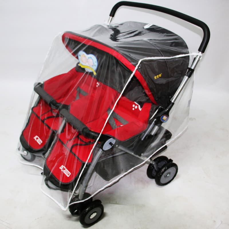 Housse de Pluie et Vent Universelle pour Poussette Jumeaux