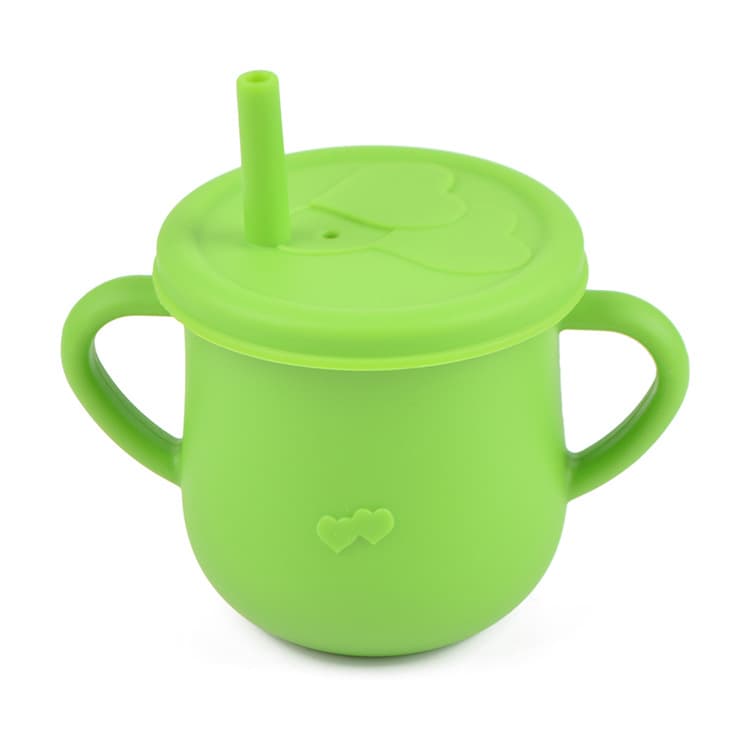 Tasse d'apprentissage en silicone avec paille 7