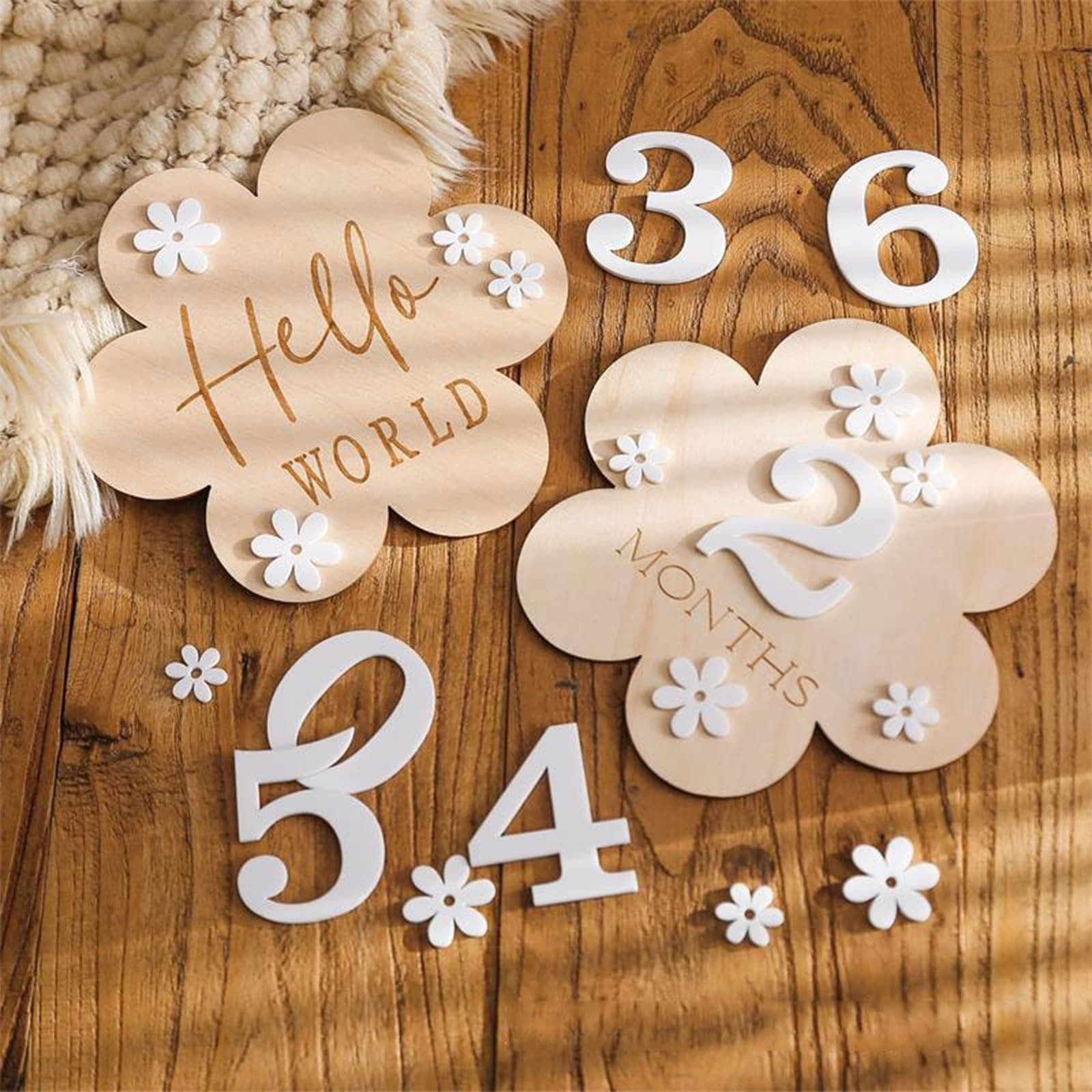 Cartes Jalons Bébé en Bois Fleur