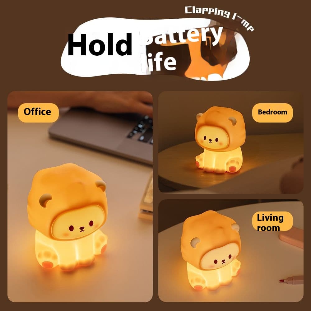 Cute Lion Night Light Rechargeable – Veilleuse Silicone Dimmable 3 Niveaux 5