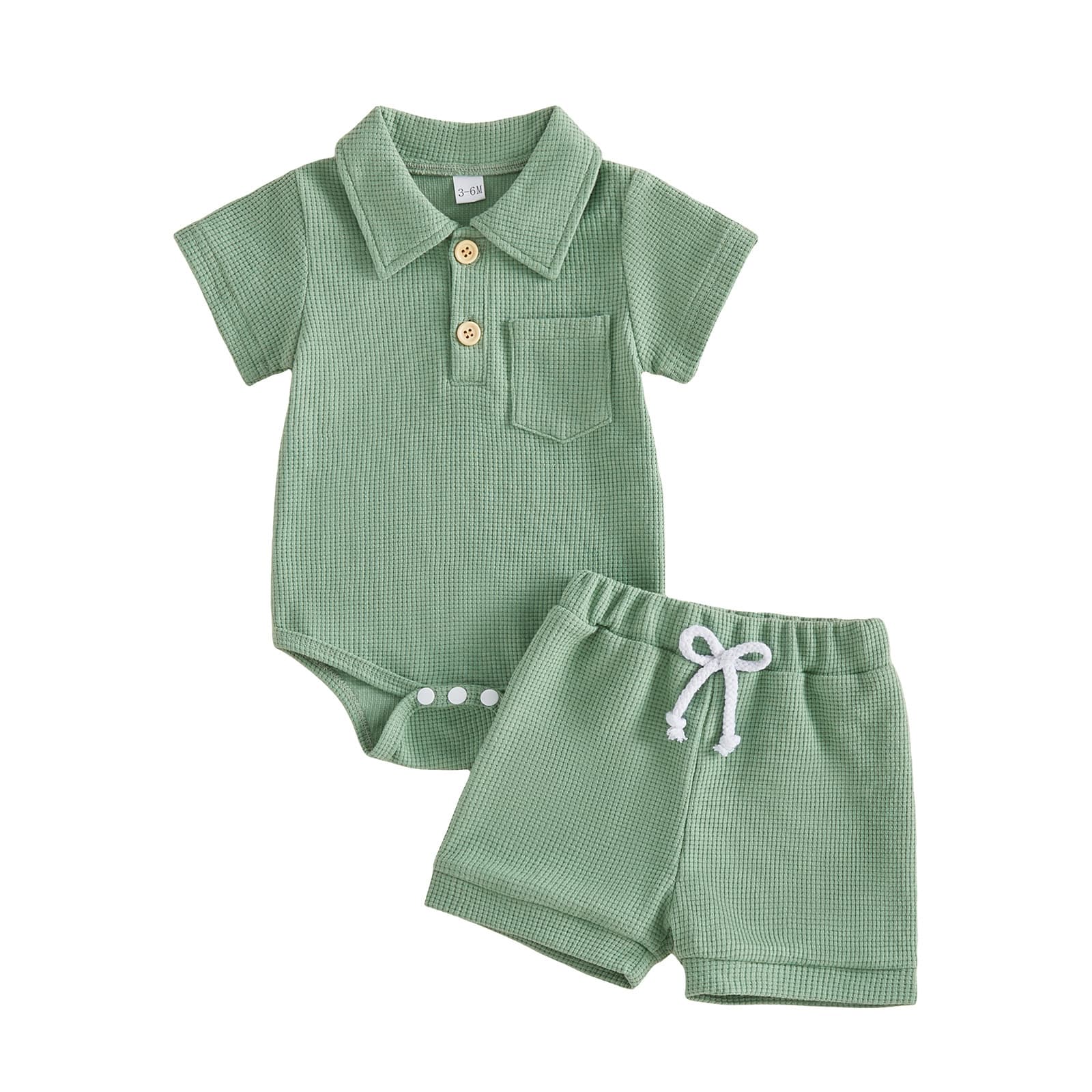 Ensemble Romper et Short Gaufré Garçon