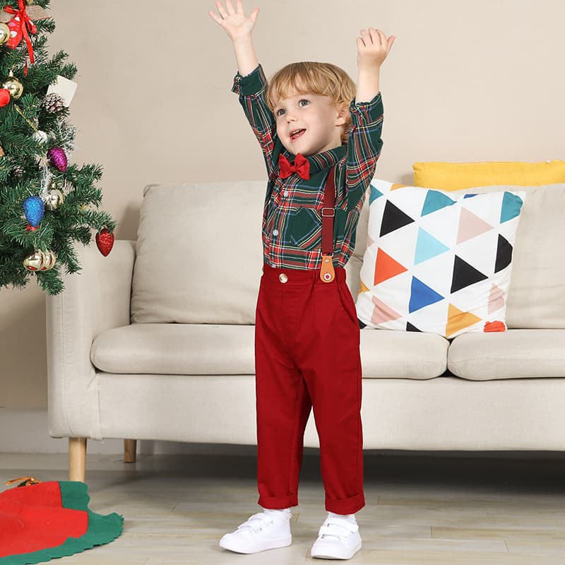 Costume Plaid Garçon – Ensemble Deux Pièces Style British