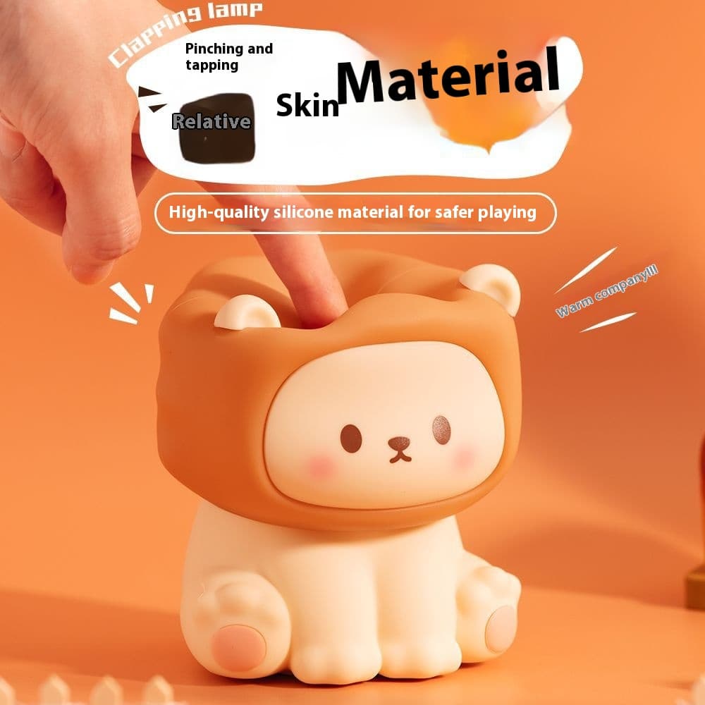 Cute Lion Night Light Rechargeable – Veilleuse Silicone Dimmable 3 Niveaux 4