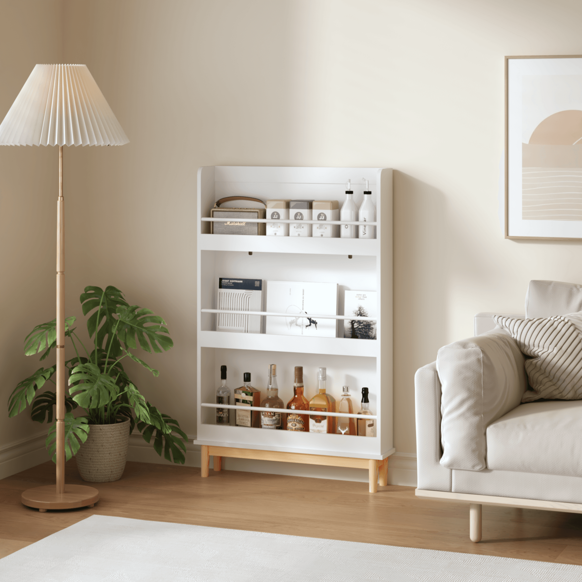 Étagère Murale Enfant 3 Niveaux – Blanc et Bois Naturel 4