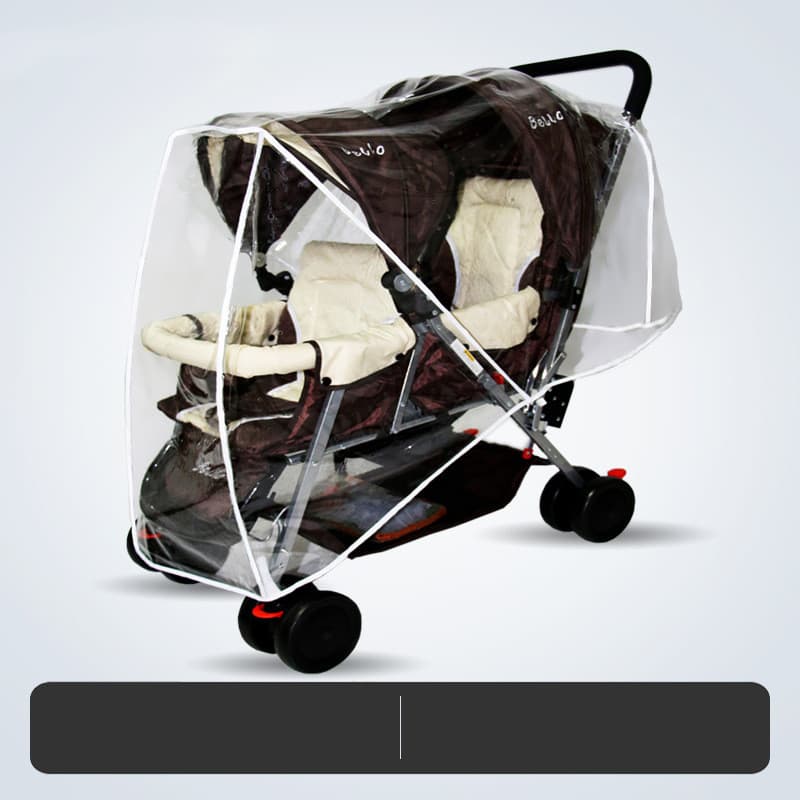 Housse de Pluie et Vent Universelle pour Poussette Jumeaux 4